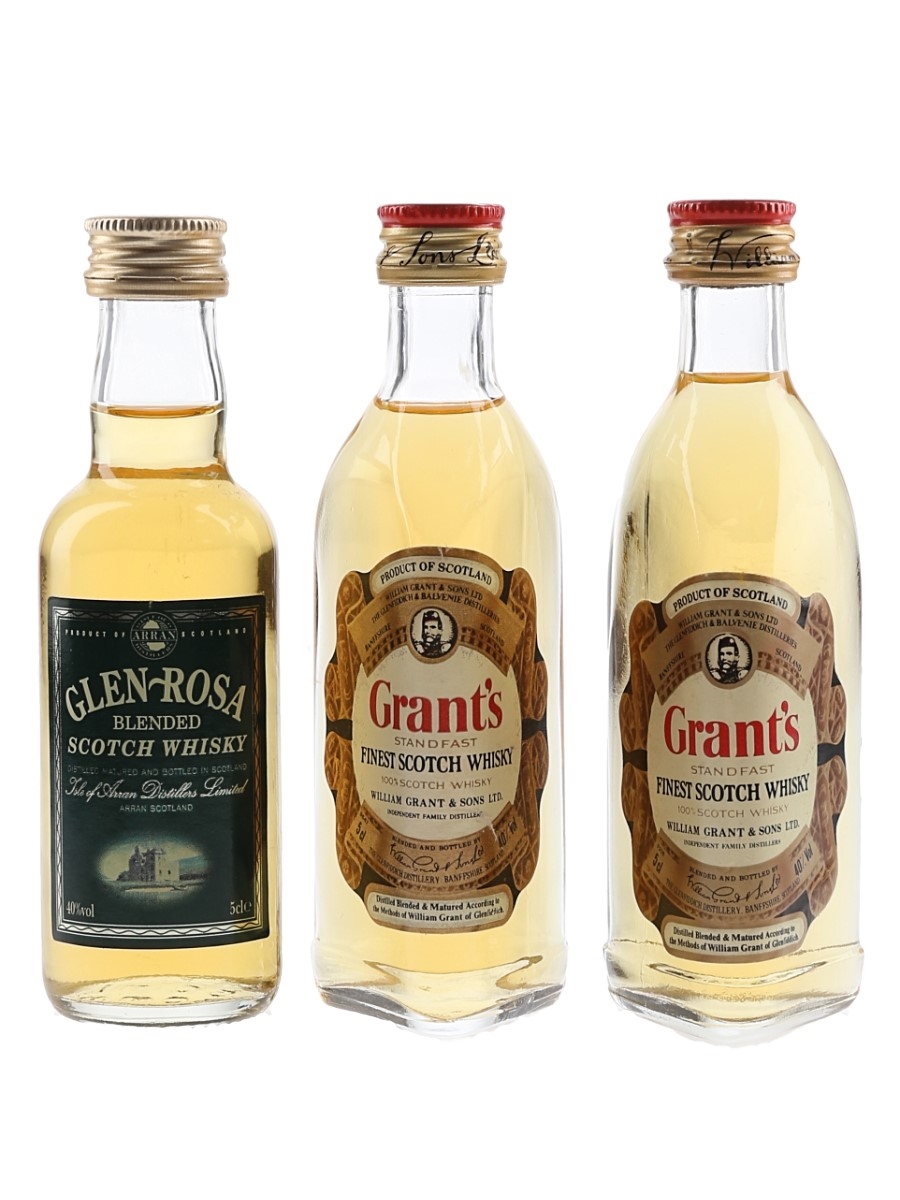 Grant's & Glen-Rosa Bottled 1980s-1990s 3 x 5cl / 40%