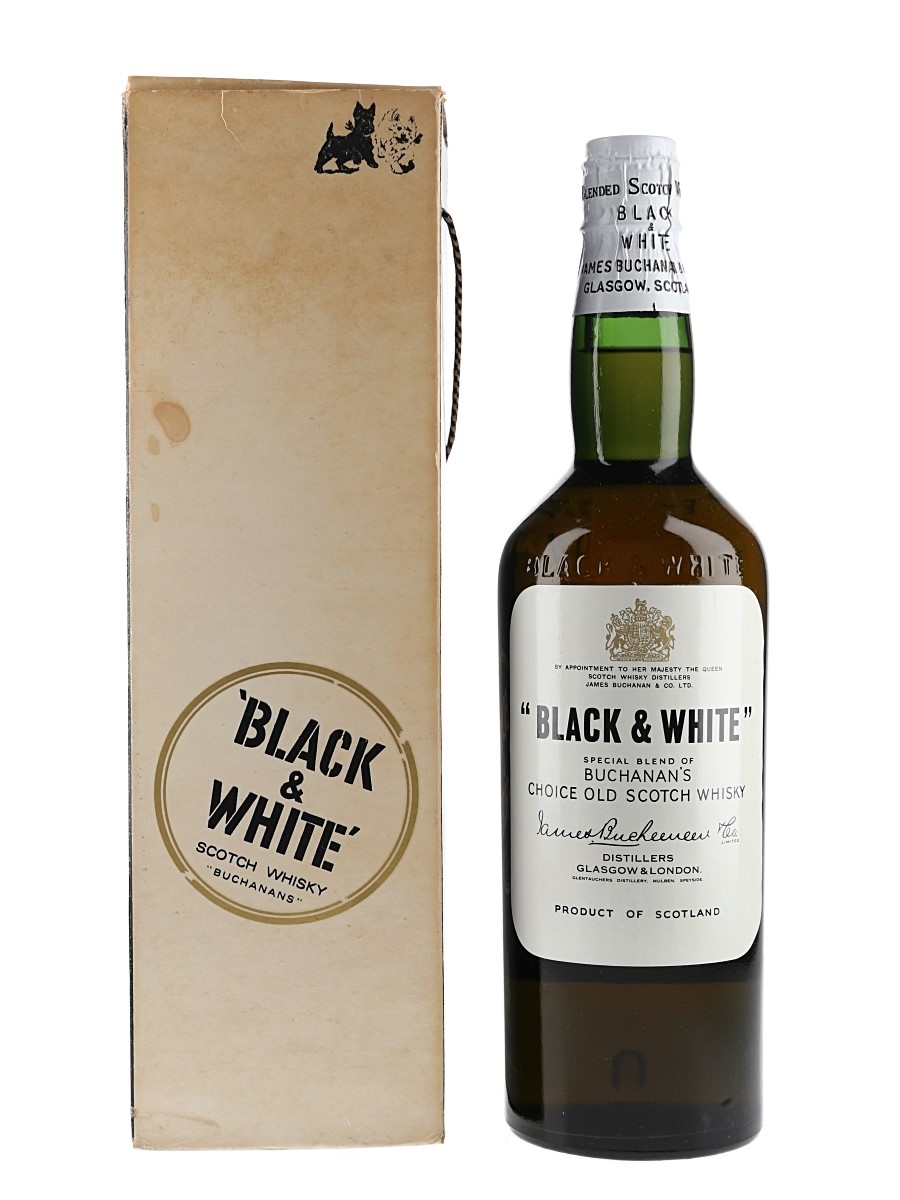 Buchanan's Black & White Spring Cap Bottled 1960s 75cl