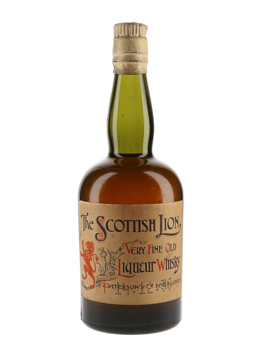 Scottish Lion Very Fine Old Liqueur Whisky Bottled 1930s 75cl