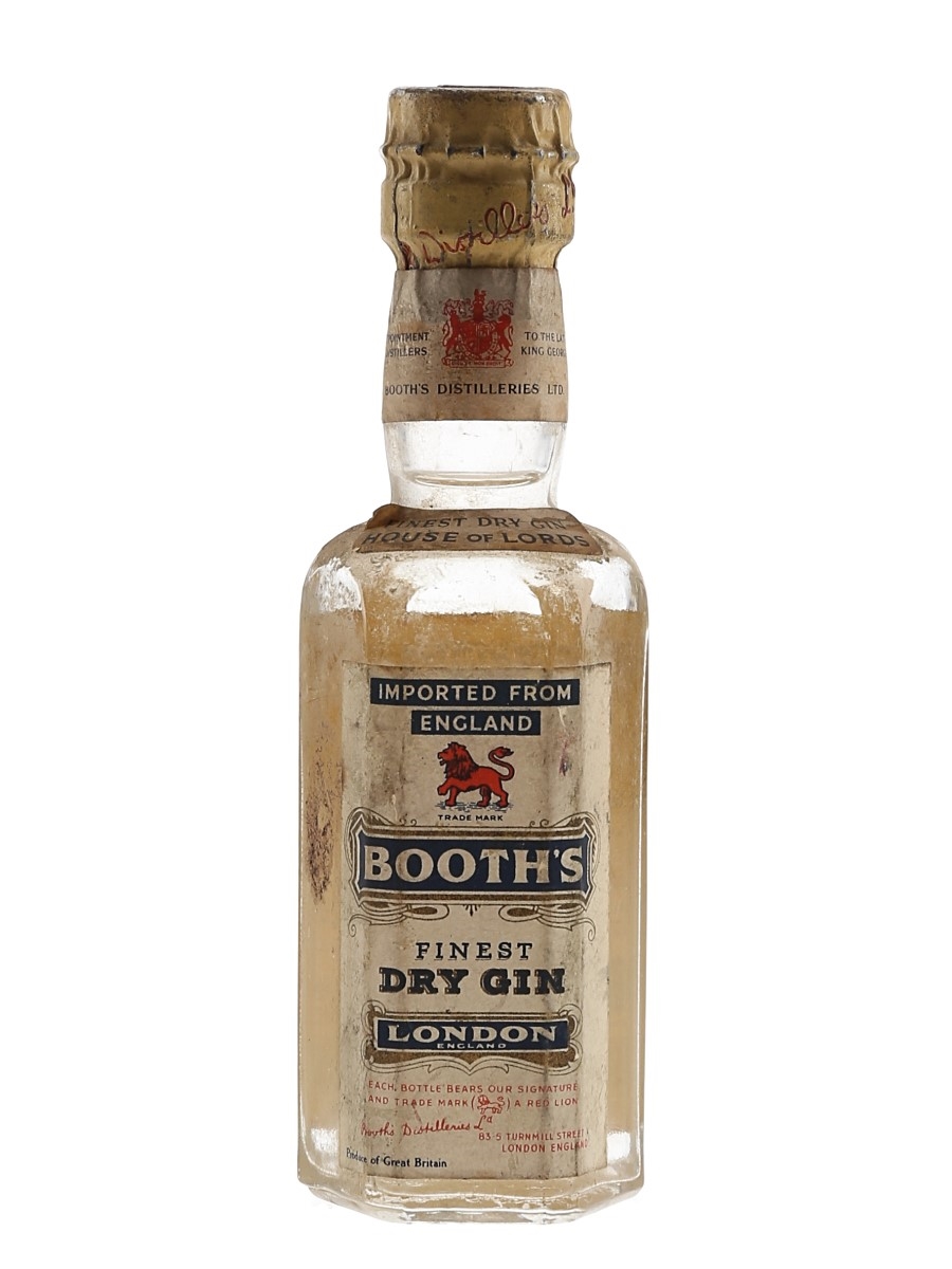 Booth's Finest Dry Gin Spring Cap Bottled 1950 5cl / 40%