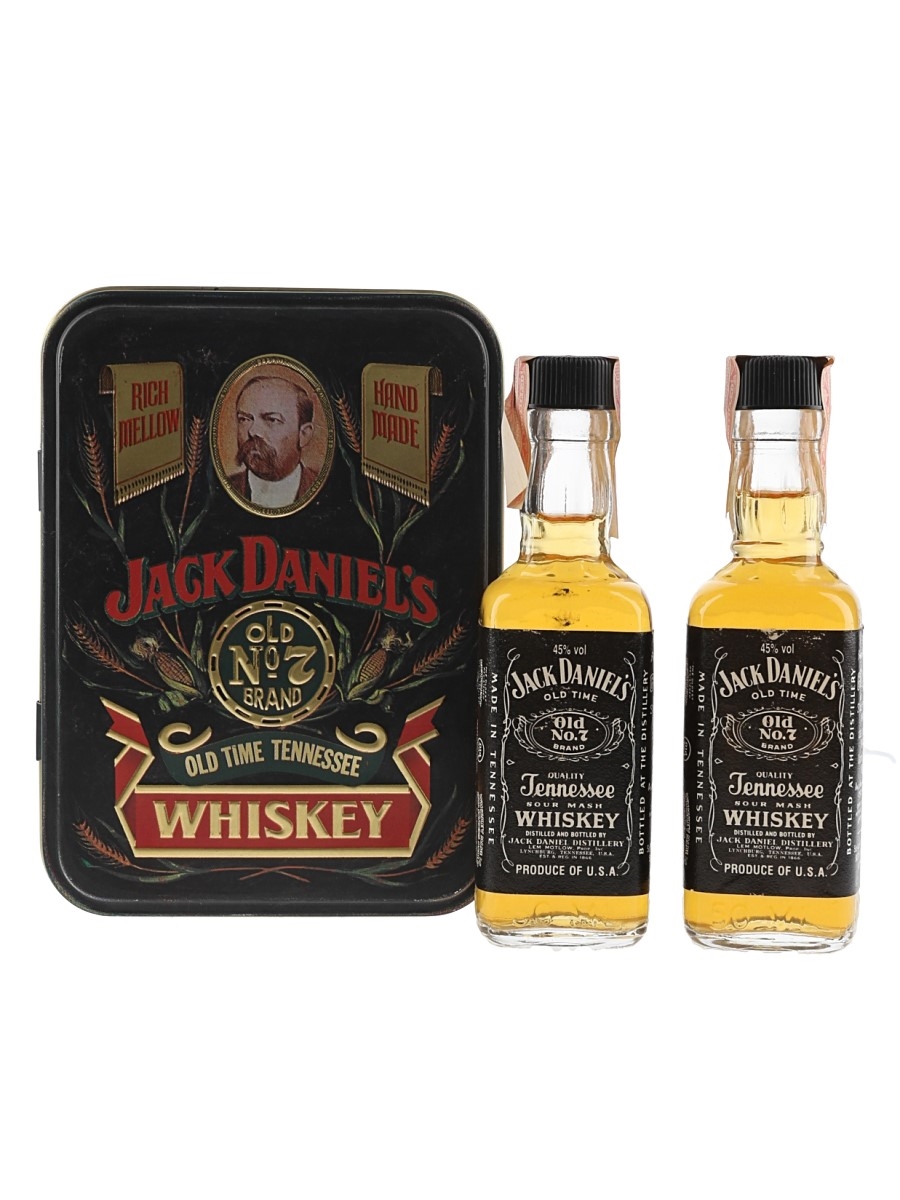 Jack Daniel's Old No.7 Whiskey Set Bottled 1980s 2 x 5cl / 45%