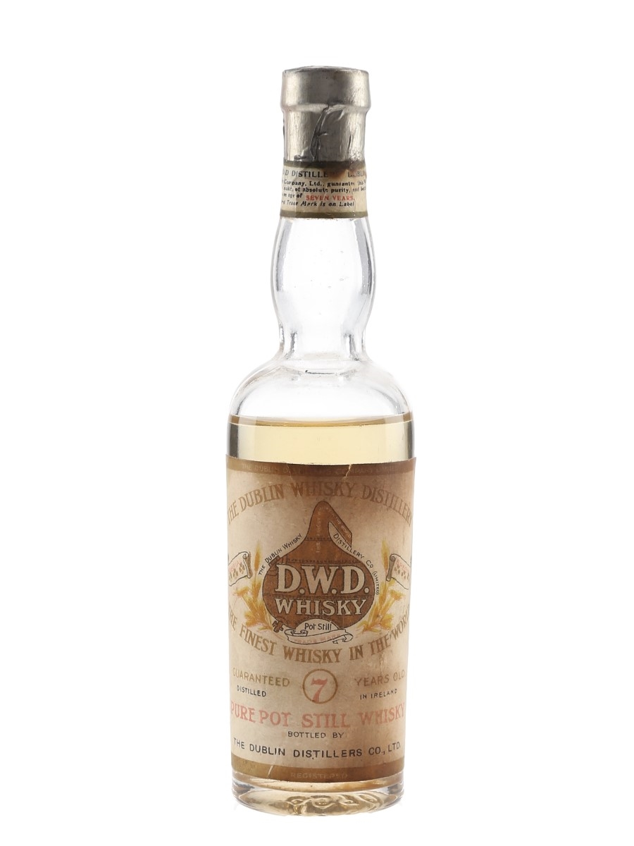 DWD Dublin Whisky Distillery 7 Year Old Bottled 1930s - Jones Road Distillery 7cl