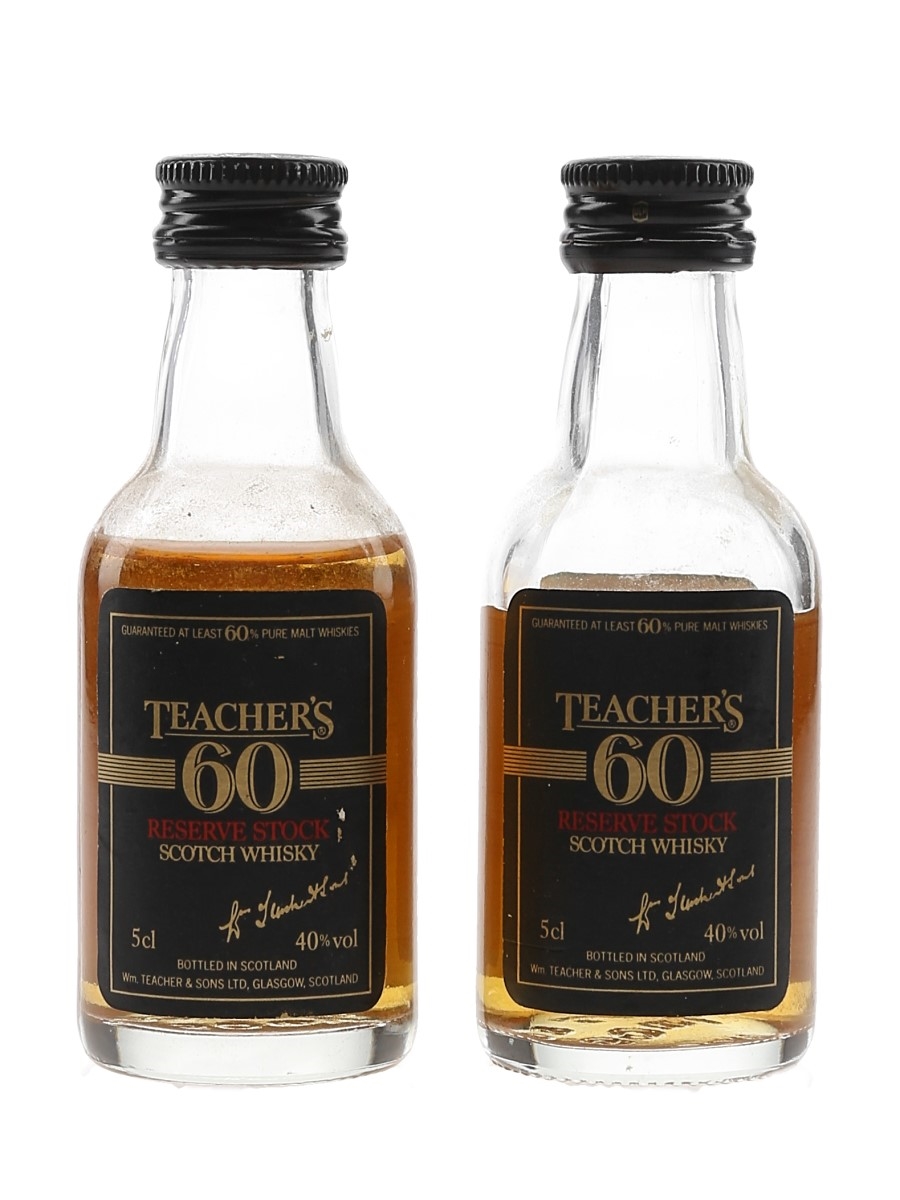 Teacher's 60 Reserve Stock Bottled 1980s 2 x 5cl / 40%