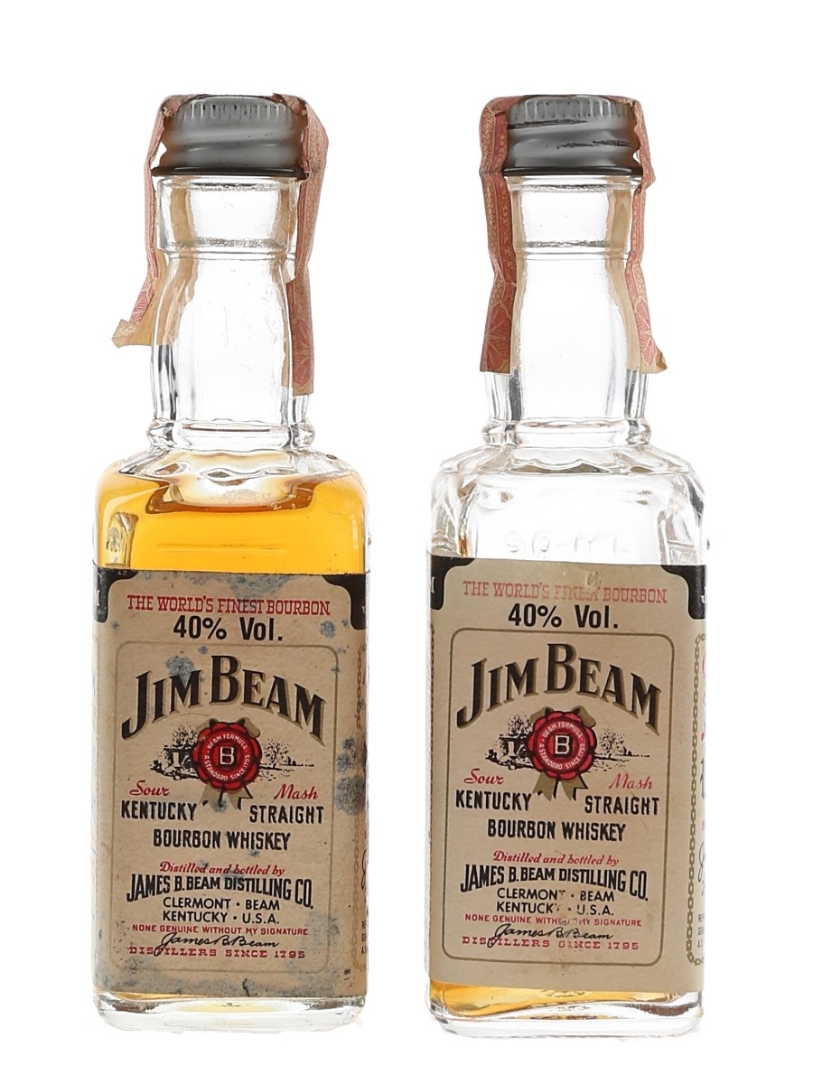 Jim Beam 4 Year Old Bottled 1980s 2 x 5cl / 40%