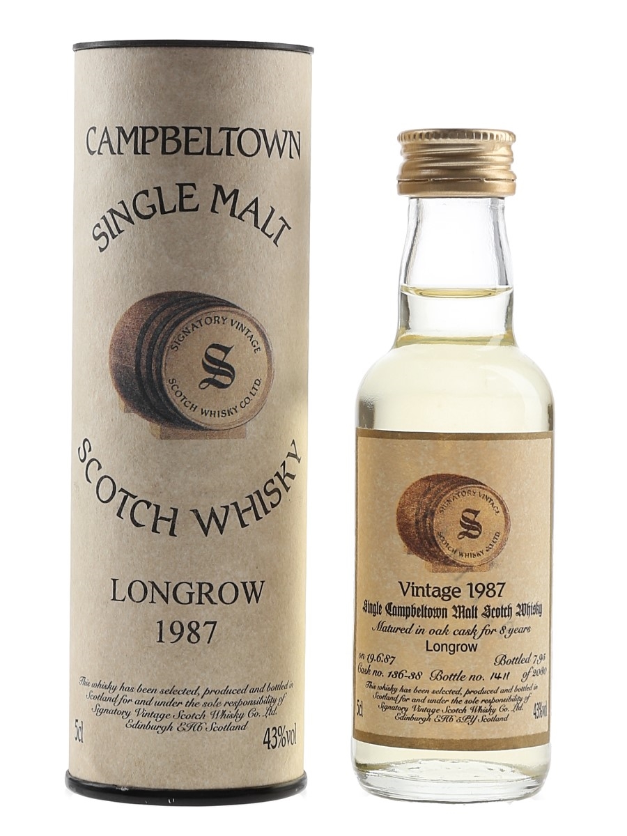 Longrow 1987 8 Year Old Bottled 1995 - Signatory Vintage 5cl / 43%