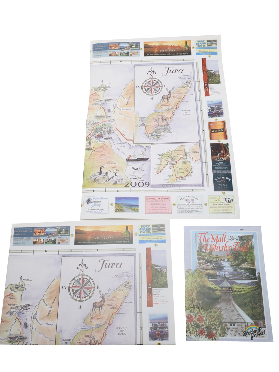 Whisky Maps Of Scotland Islay North & South & The Malt Whisky Trail 