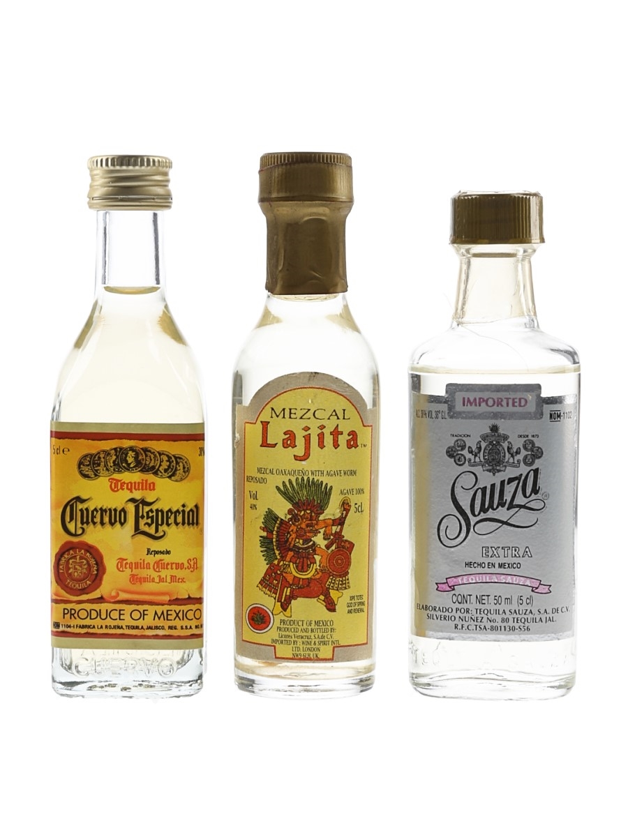 Jose Cuervo Tequila, Lajita Mezcal & Sauza Tequila  3 x 5cl