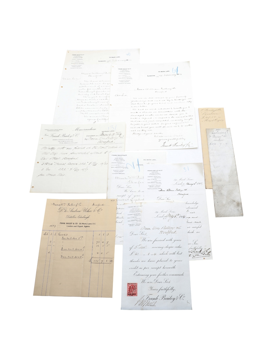 Frank Bailey & Co. Correspondence, Purchase Receipts & Invoices, Dated 1890-1909 William Pulling & Co. 