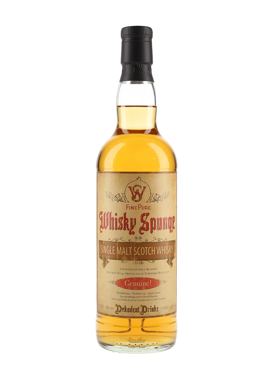 Tormore 1990 31 Year Old Whisky Sponge Edition No.33 Bottled 2021 - Decadent Drinks 70cl / 53%