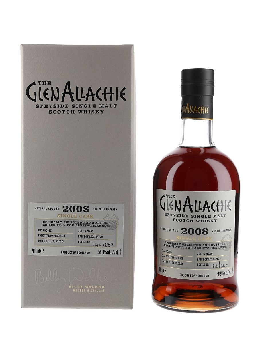 Glenallachie 2008 12 Year Old Single Cask 667 Bottled 2020 - Abbeywhisky.com Exclusive 70cl / 56.9%