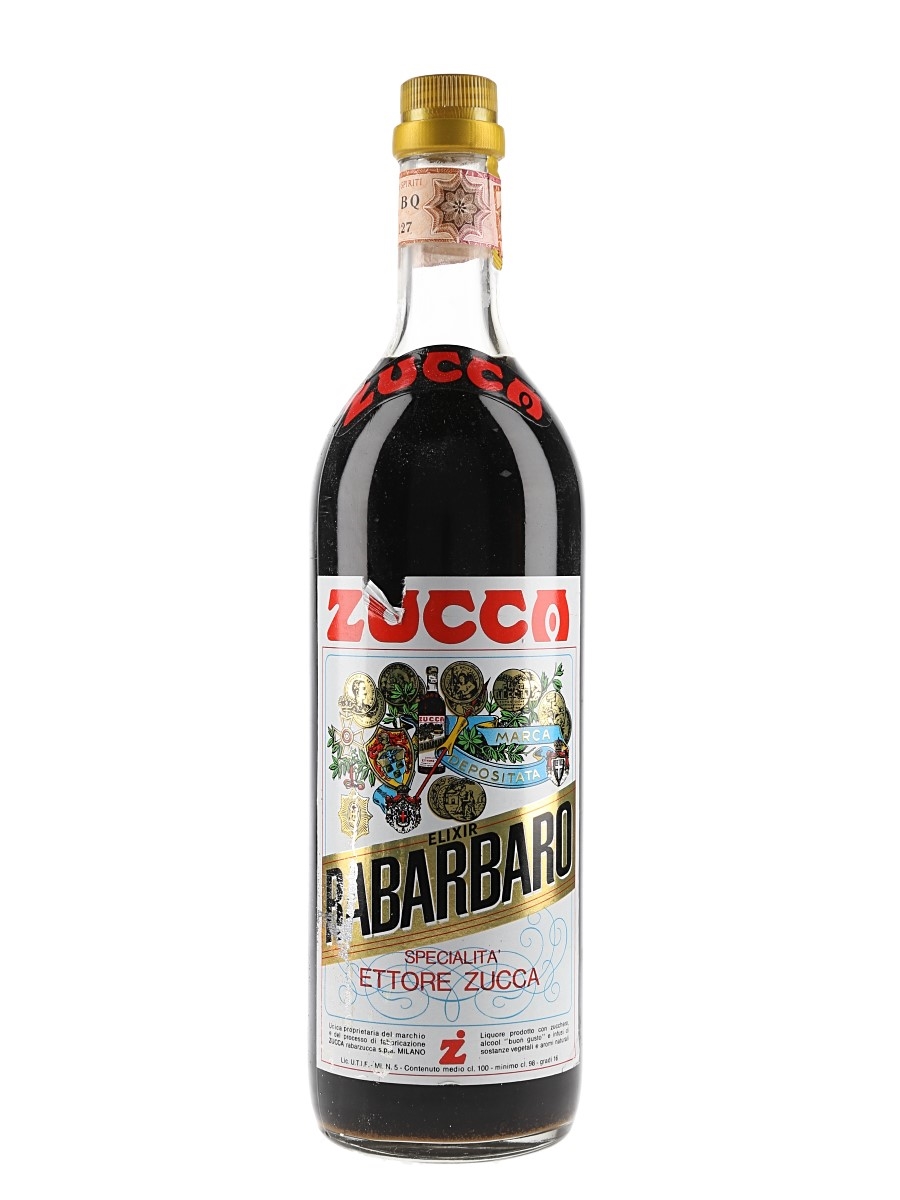 Zucca Elixir Rabarbaro Bitters Bottled 1970s 100cl / 16%