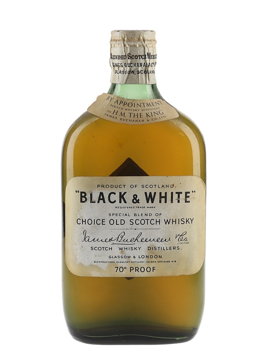Buchanan's Black & White Spring Cap Bottled 1940s-1950s 37.5cl / 40%