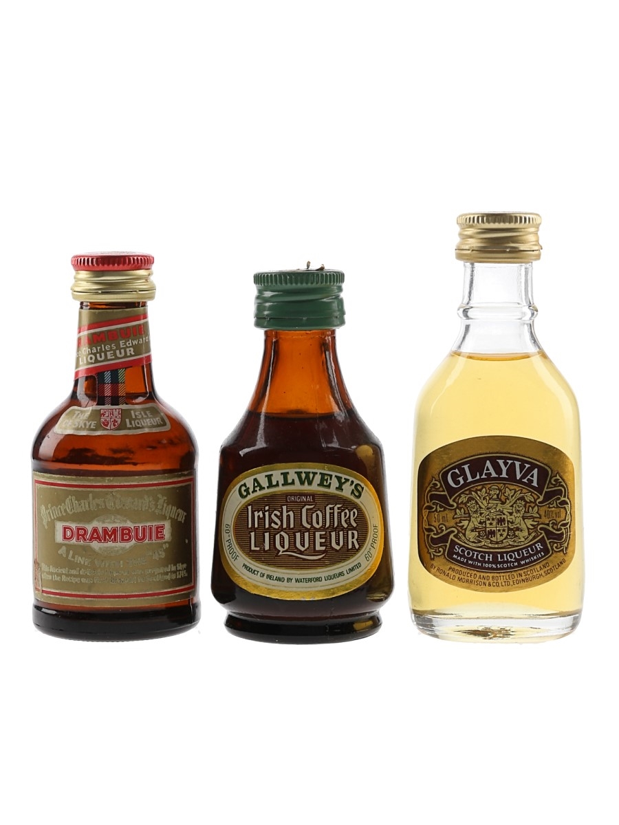 Drambuie, Gallwey's & Glayva Bottled 1960s & 1970s 3 x 5cl