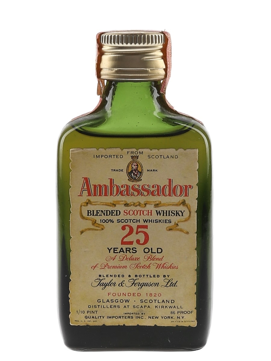Ambassador 25 Year Old Bottled 1950s-1960s - Quality Importers 4.7cl / 43%
