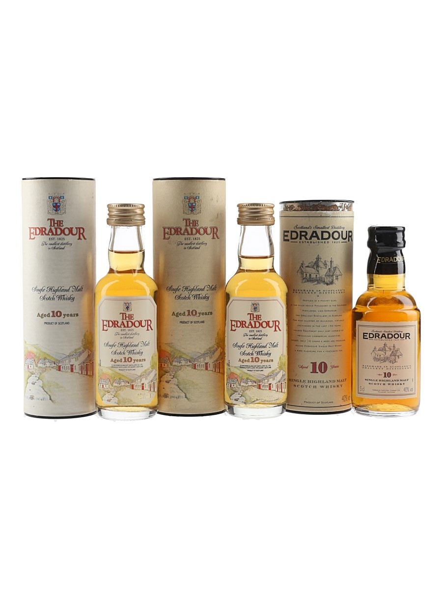 Edradour 10 Year Old Bottled 1980s & 1990s 3 x 5cl / 40%