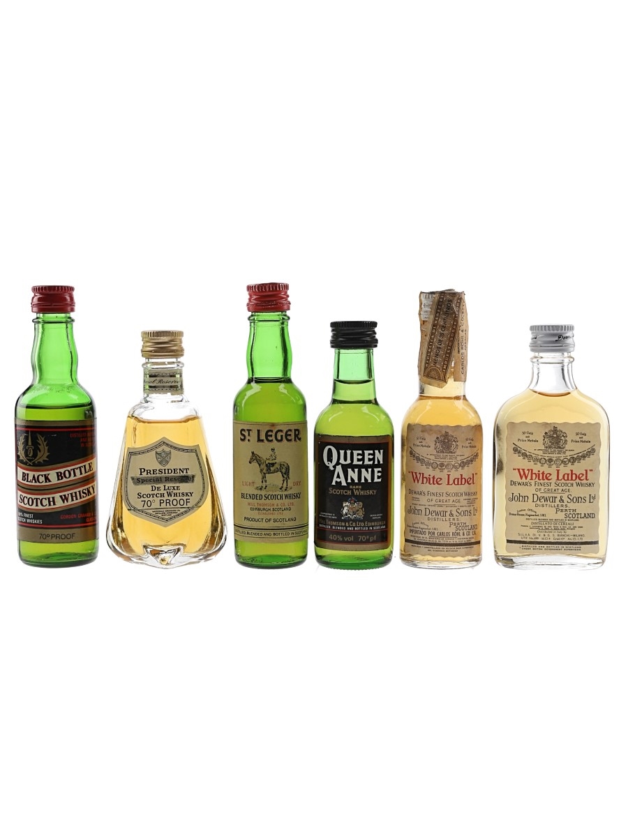 Assorted Blended Whisky Bottled 1980s 6 x 4cl-5cl