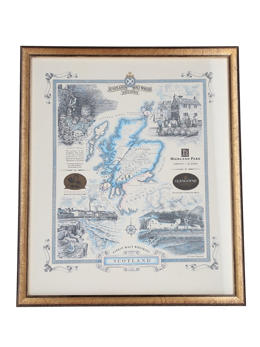 Map of Scotland's Malt Whisky Regions  37.5cm x 32cm