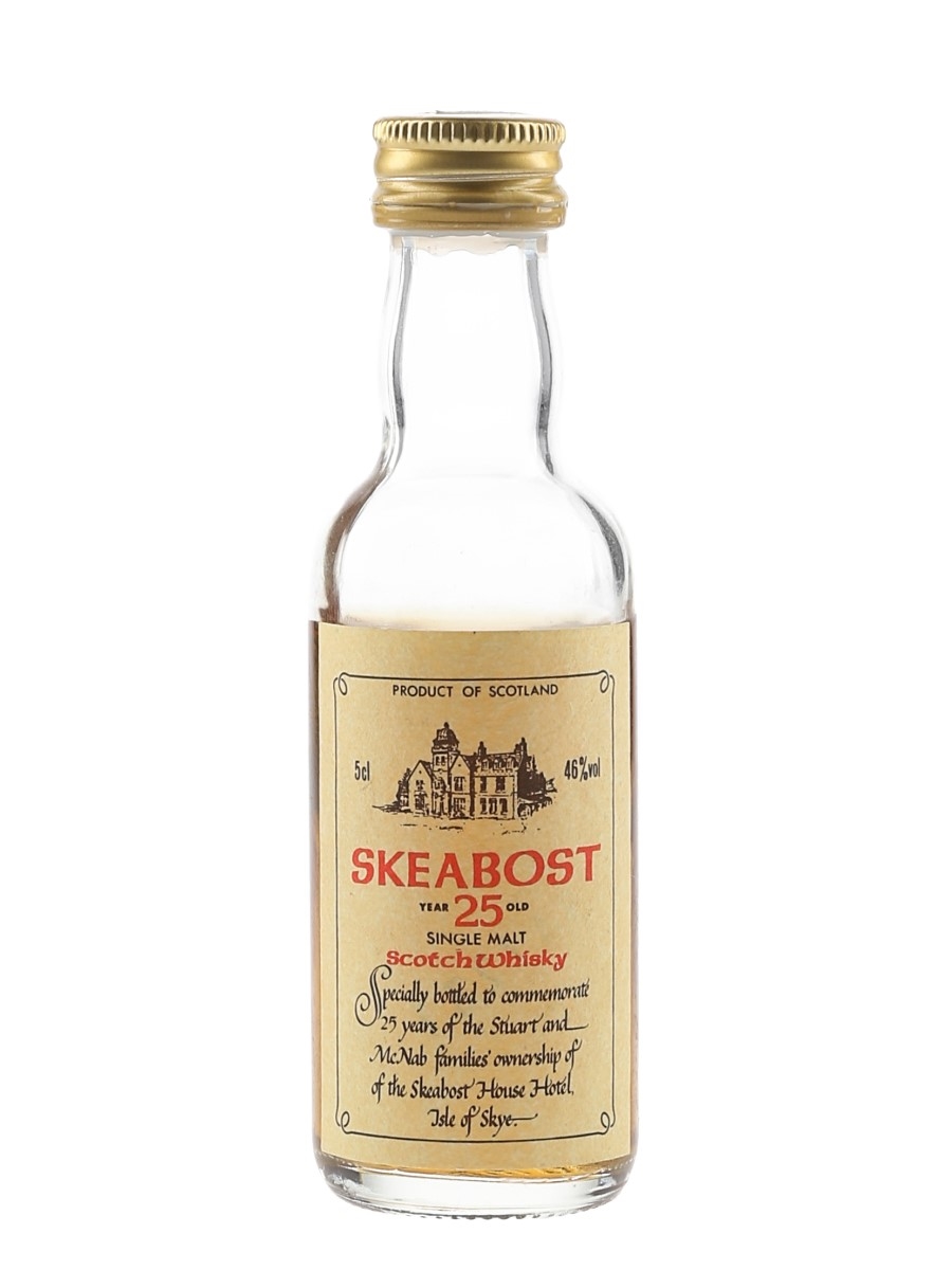 Skeabost 25 Year Old Single Malt Bottled 1990s - Skeabost House Hotel, Isle of Skye 5cl / 46%