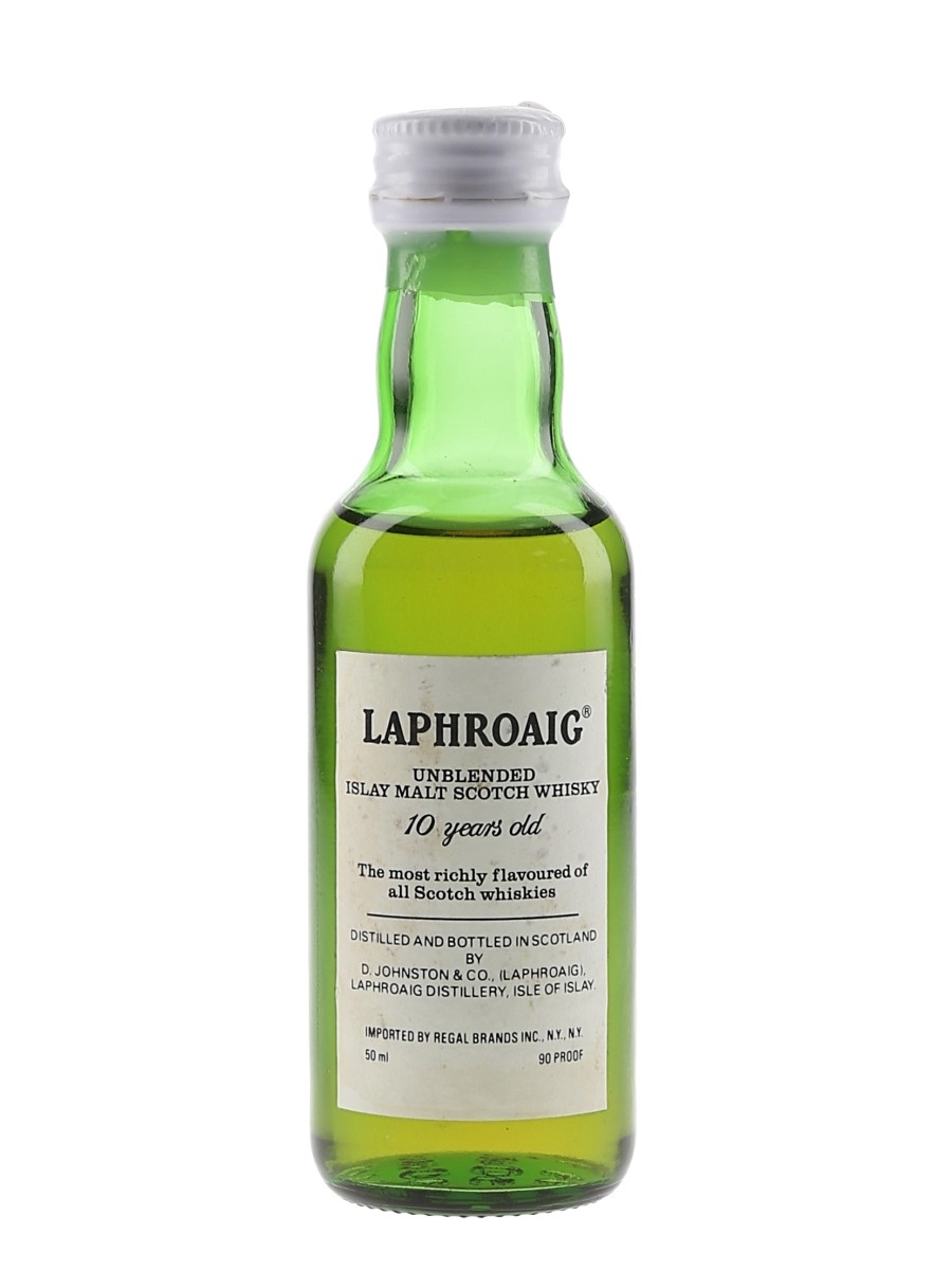 Laphroaig 10 Year Old Unblended Bottled 1970s-1980s - Regal Brands, New York 5cl / 45%