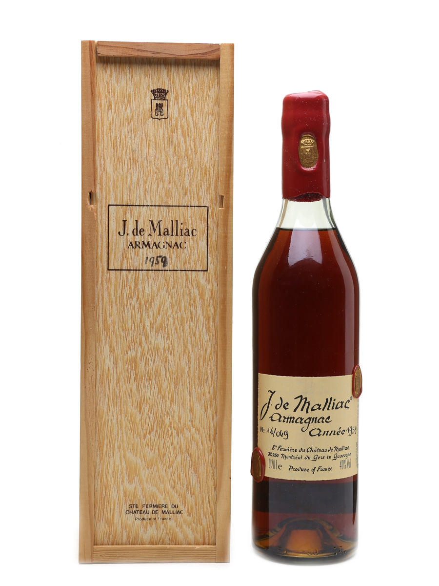 J De Malliac 1959 Armagnac Bottled 1989 70cl / 40%