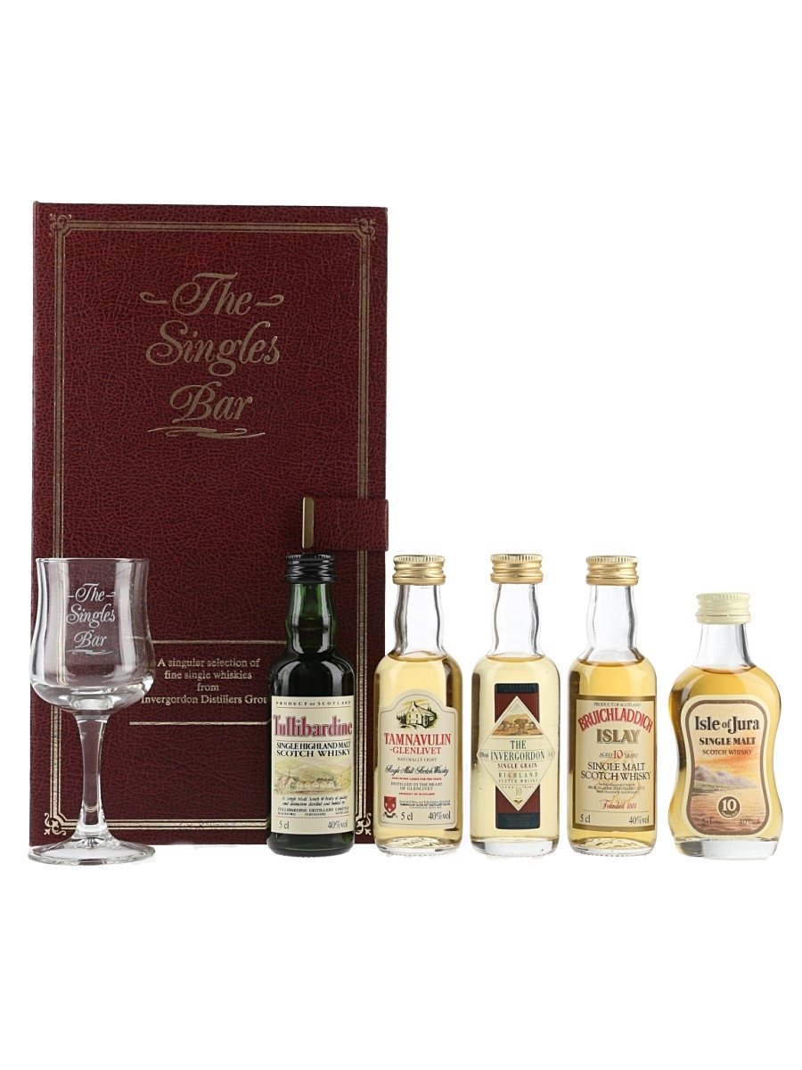 The Singles Bar Miniature Selection Bottled 1980s - Invergordon Distillers 5 x 5cl