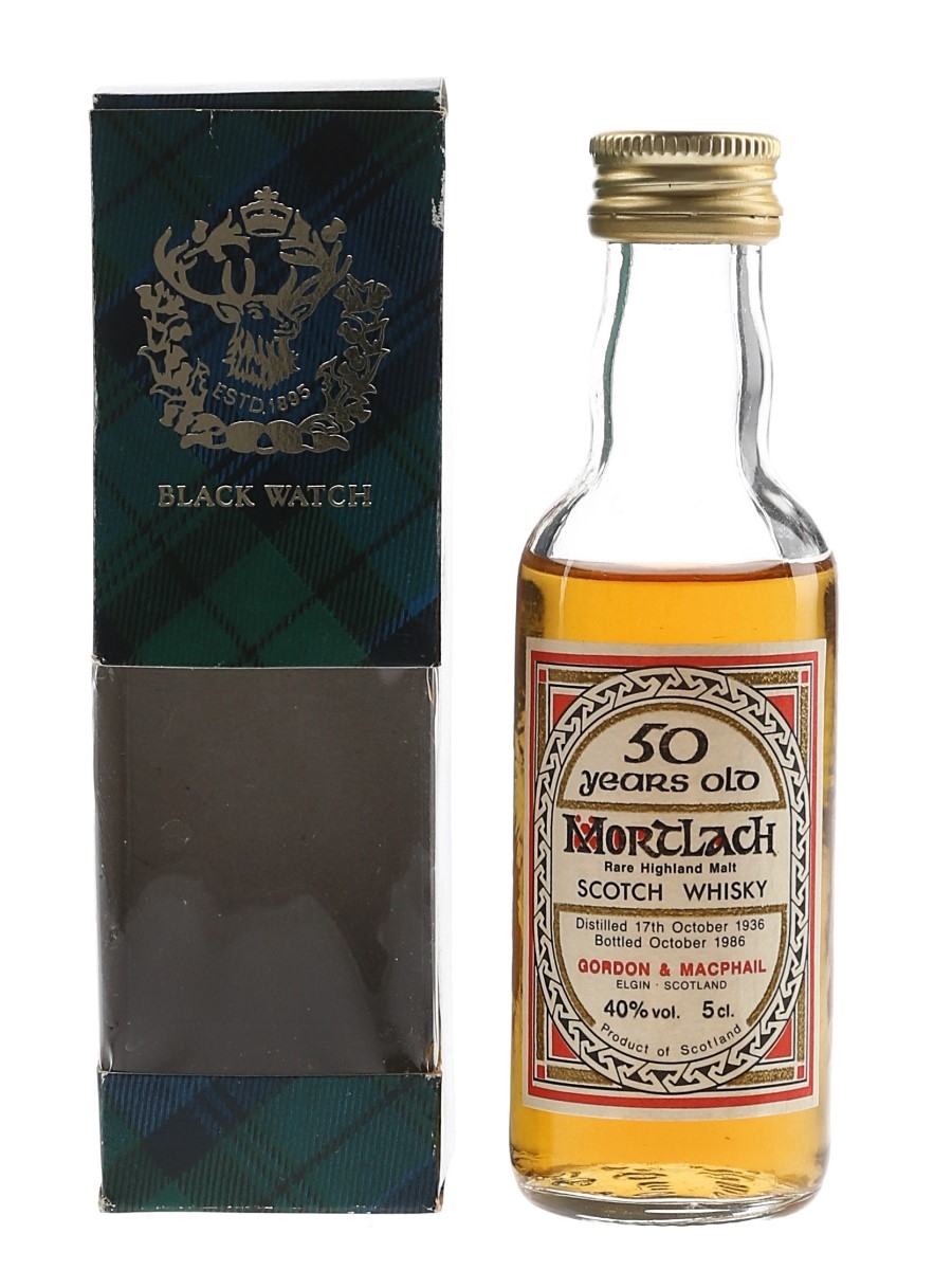 Mortlach 1936 50 Year Old Bottled 1986 - Gordon & MacPhail 5cl / 40%