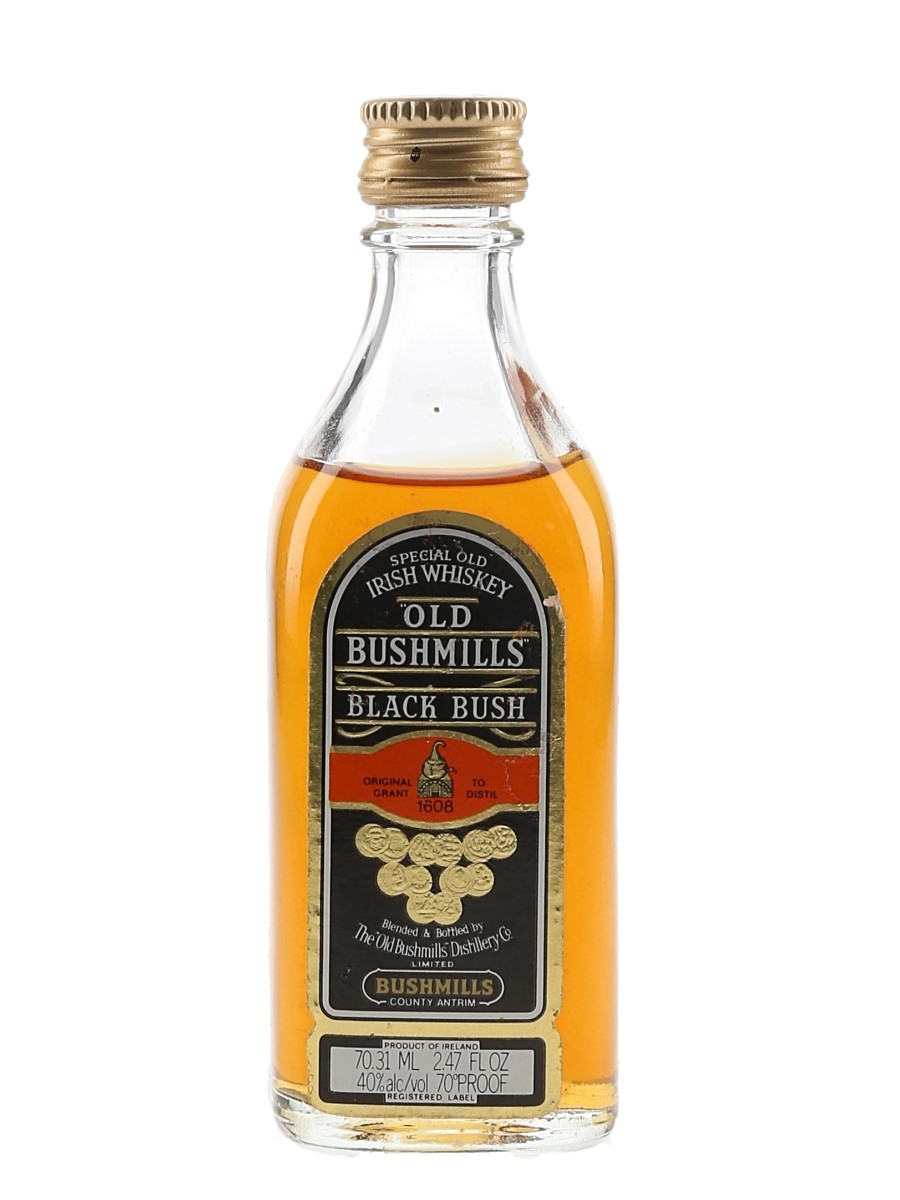 Old Bushmills Black Bush Irish Whiskey Bottled 1970s 7cl / 40%