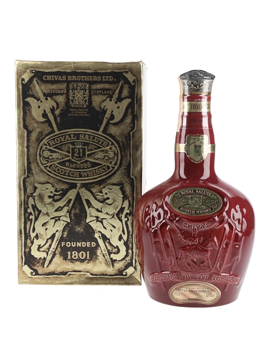 Royal Salute 21 Year Old Bottled 1980s - Red Wade Ceramic Decanter 75cl / 40%