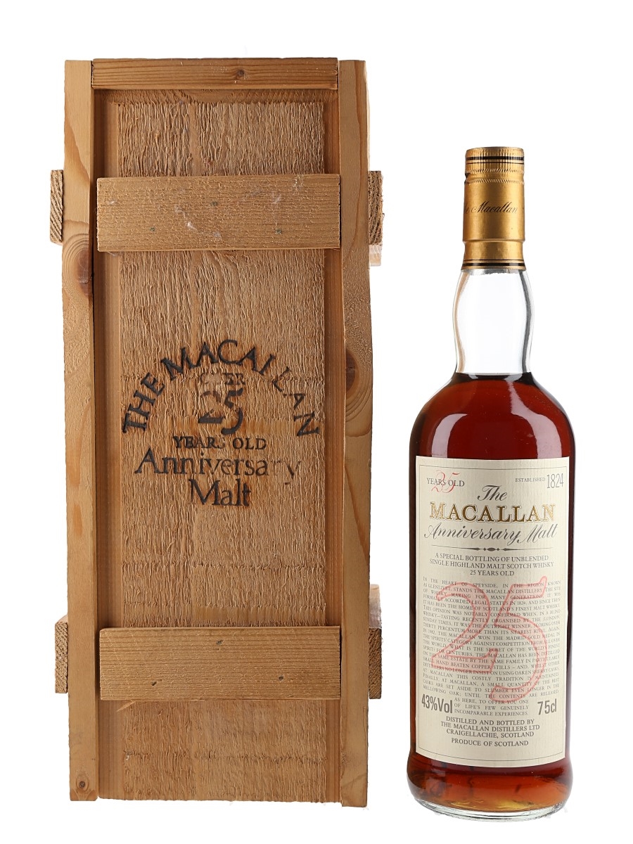 Macallan 25 Year Old Anniversary Malt Bottled 1980s 75cl / 43%