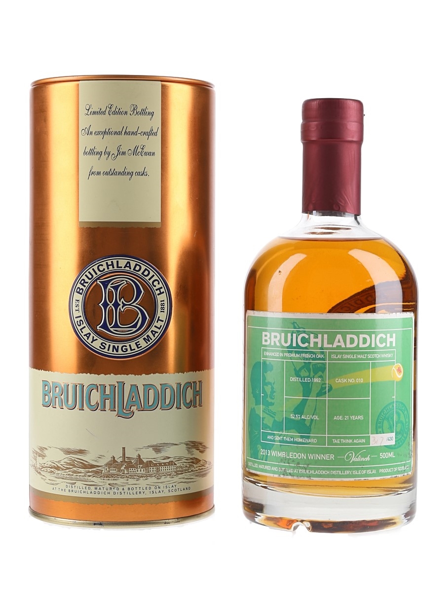 Bruichladdich Valinch 1992 21 Year Old Wimbledon Winner 2013 Cask