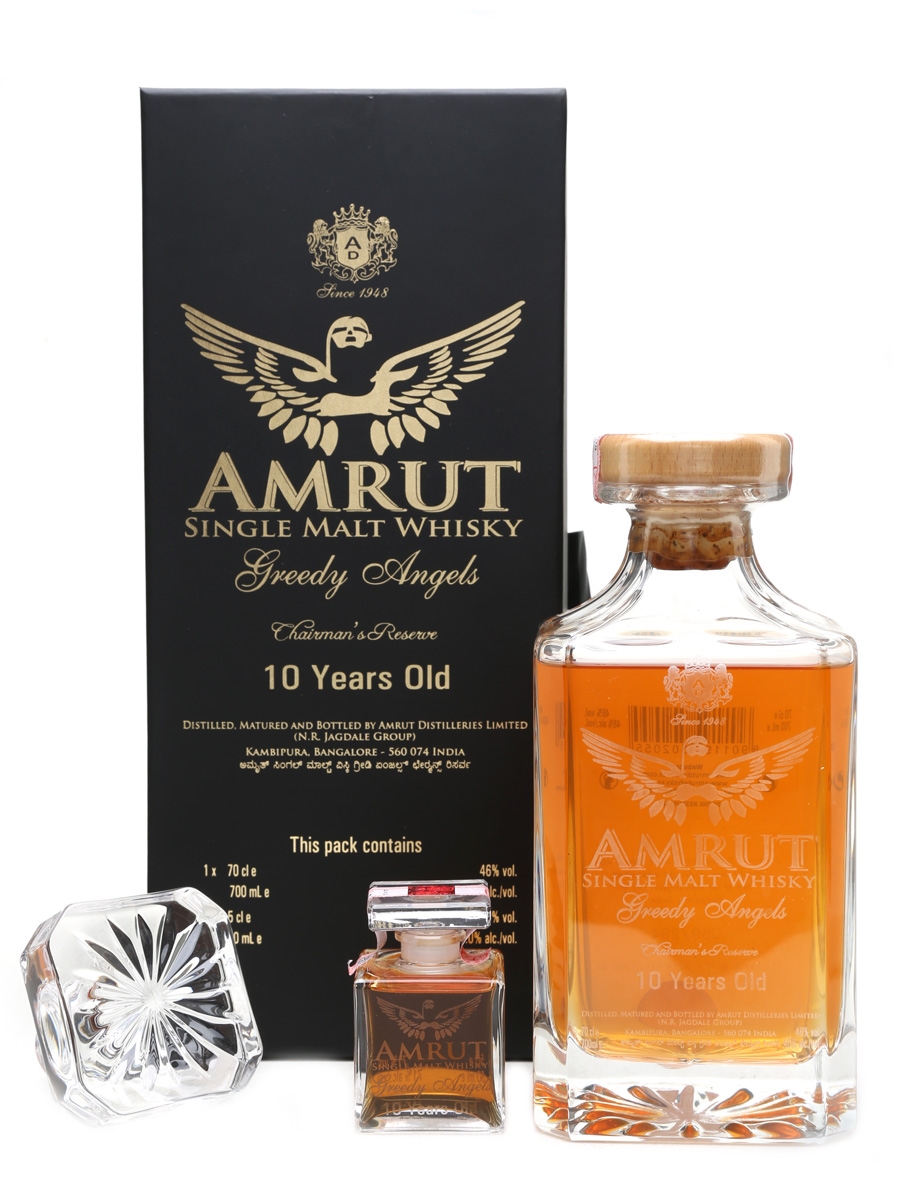 Amrut Greedy Angels 10 Year Old Includes Cask Strength Miniature 70cl & 5cl / 47.7%