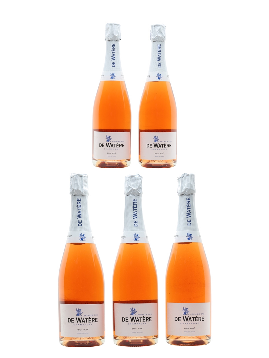 De Watere Premier Cru Rose NV Champagne - Disgorged 2018 5 x 75cl / 12%