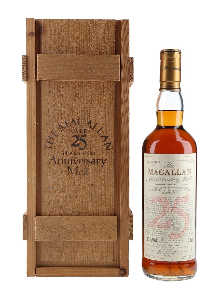 Macallan 1968 25 Year Old Anniversary Malt Bottled 1994 - Gouin SA 70cl / 43%