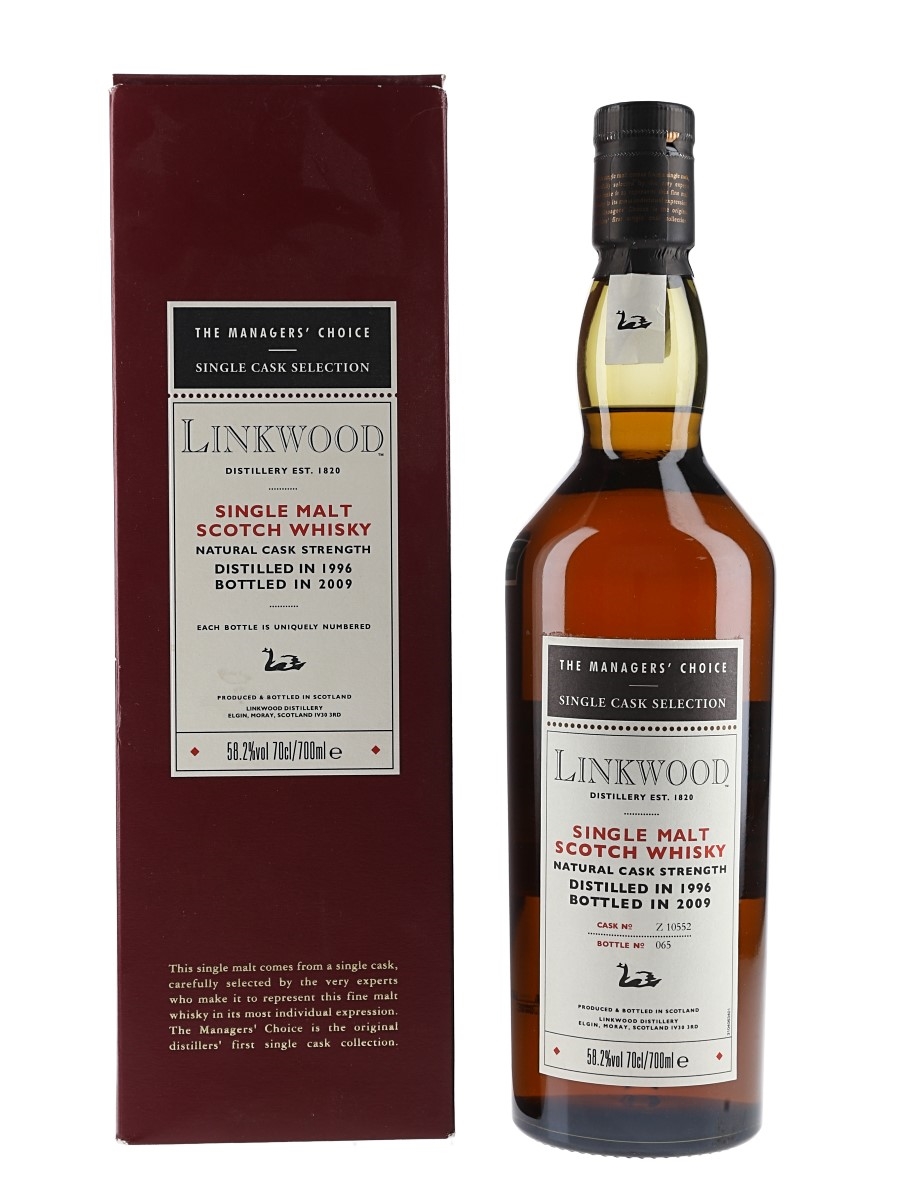 Linkwood 1996 The Managers' Choice Cask Z 10552 Bottled 2009 70cl / 58.2%