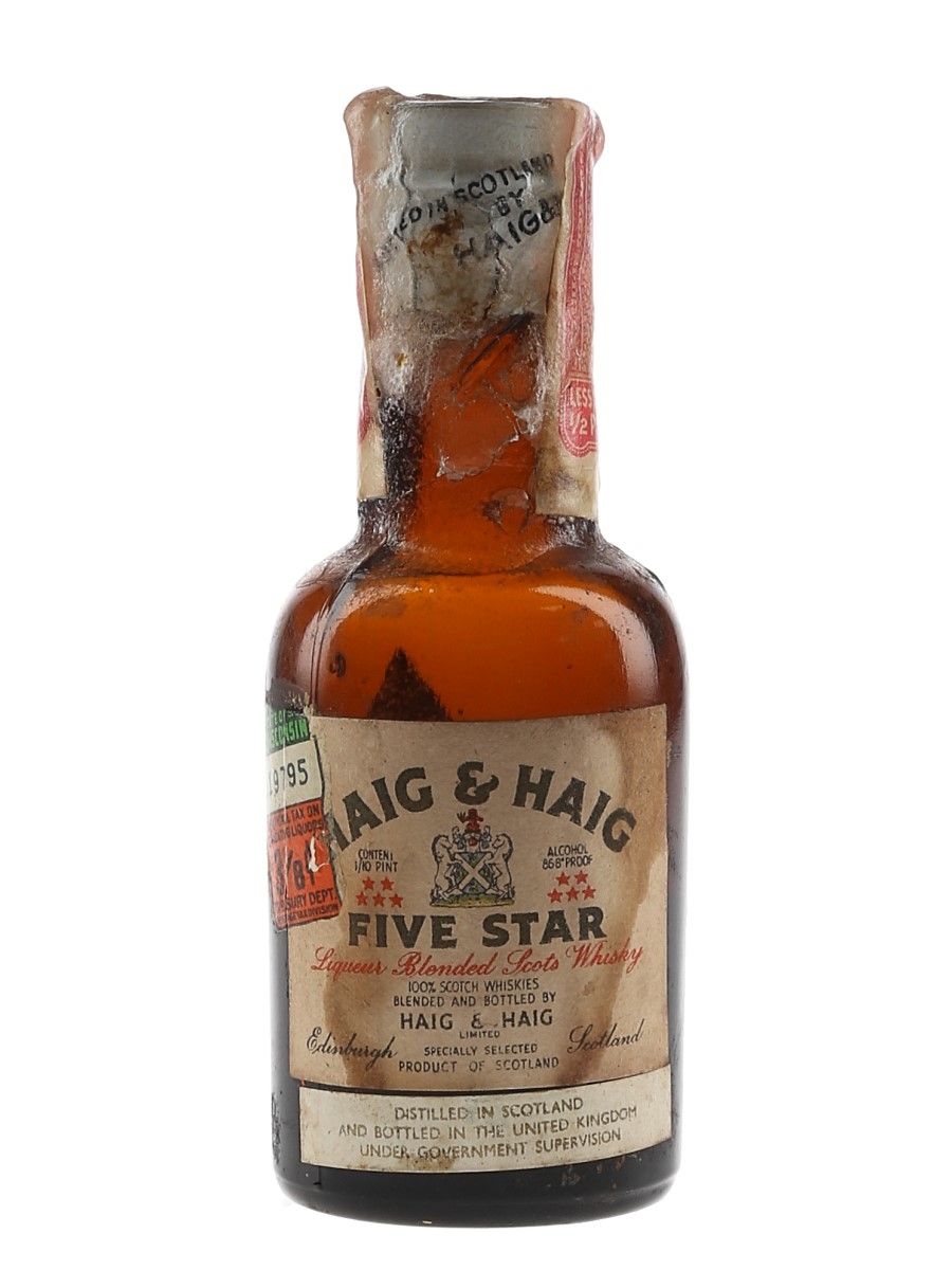 Haig & Haig 5 Star Bottled 1930s-1940s - Renfield Importers 4.7cl / 43.4%