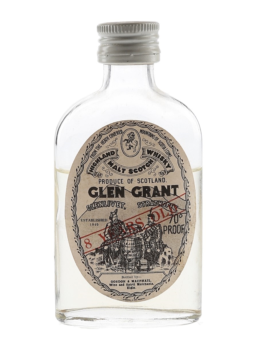 Glen Grant 8 Year Old 70 Proof Bottled 1970s - Gordon & MacPhail 5cl / 40%
