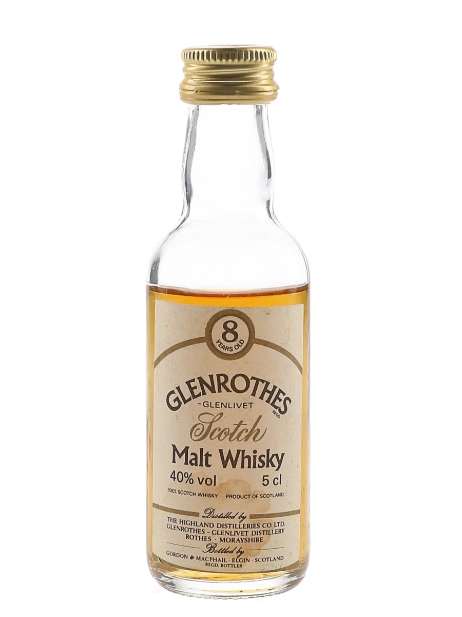 Glenrothes Glenlivet 8 Year Old Bottled 1980s-1990s - Gordon & MacPhail 5cl / 40%