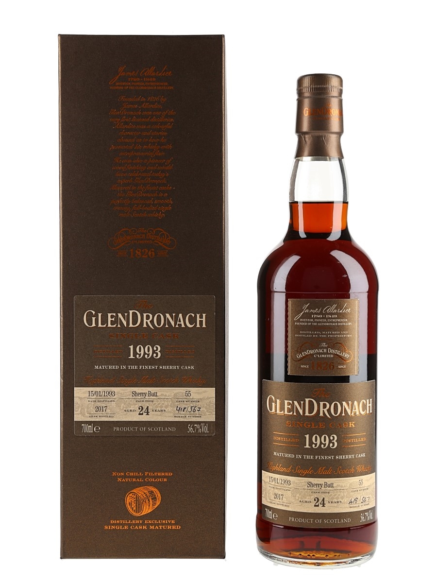 Glendronach 1993 24 Year Old Sherry Butt 55 Bottled 2017 70cl / 56.7%