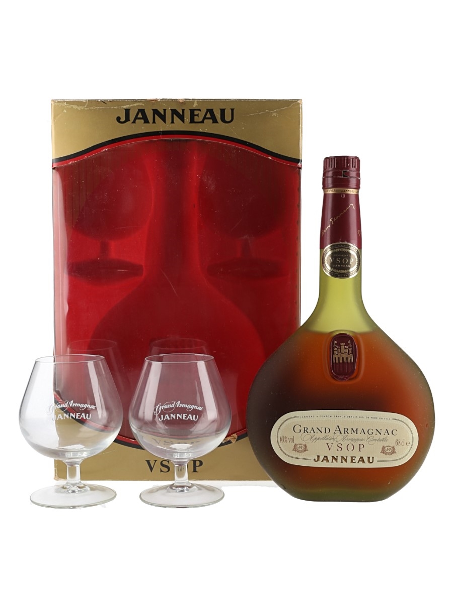Janneau VSOP Grand Armagnac Glass Pack Bottled 1980s 68cl / 40%