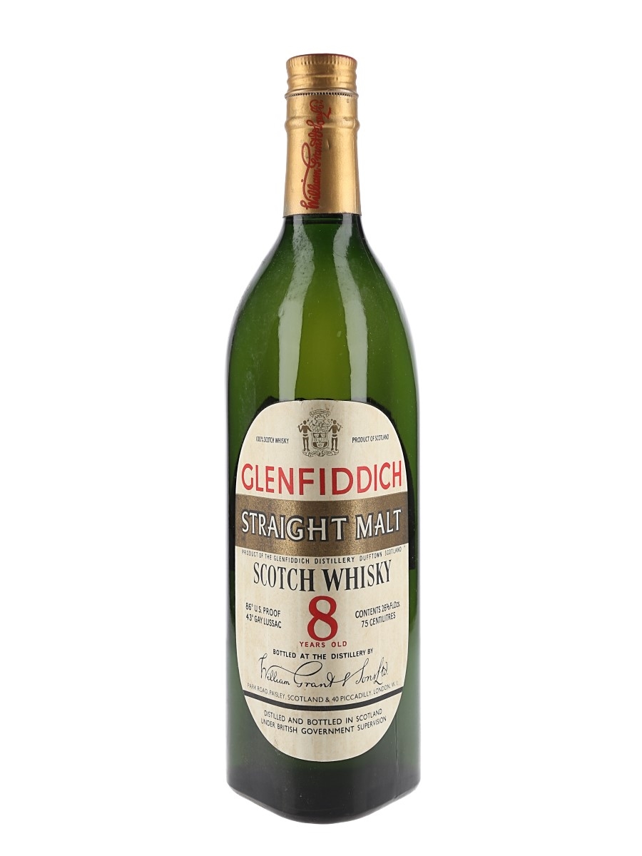 Glenfiddich 8 Year Old Straight Malt Bottled 1960s 78cl / 43%