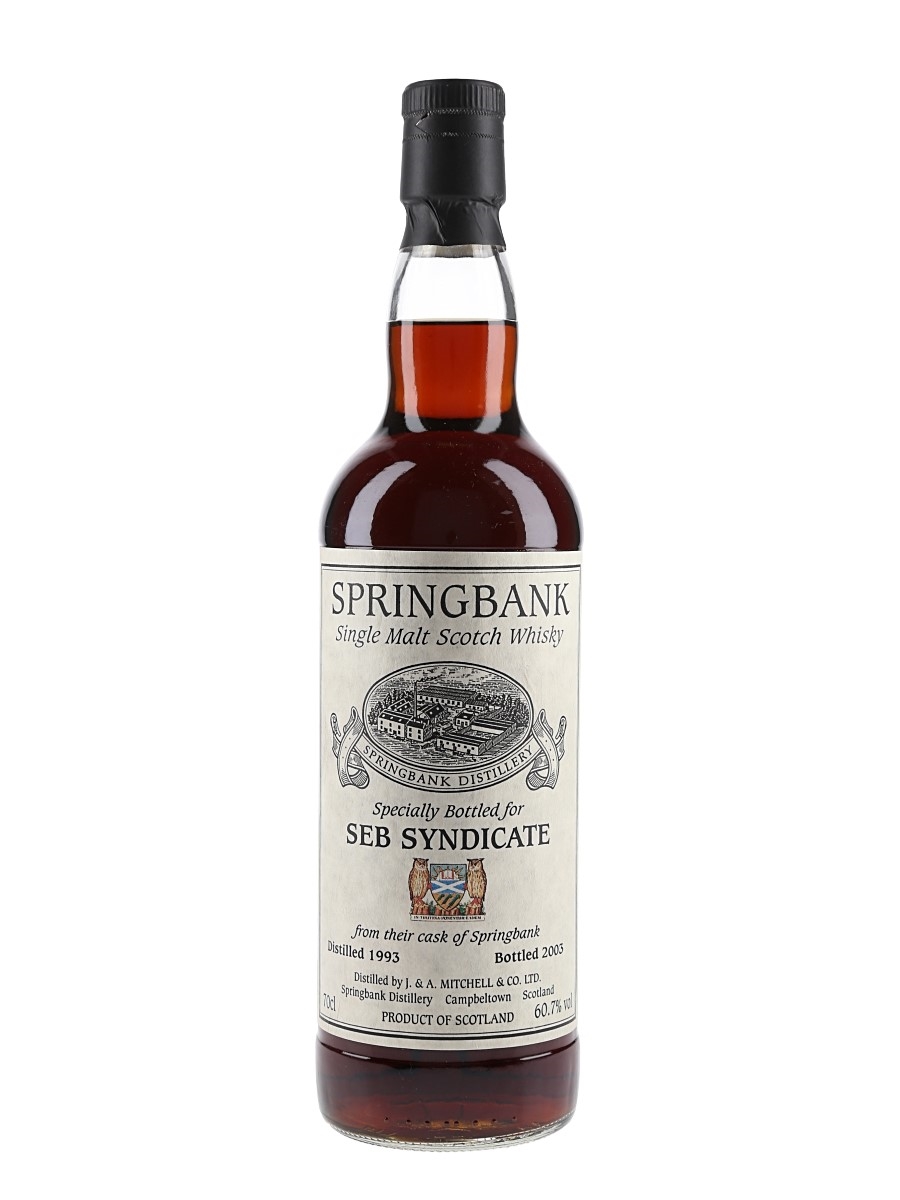 Springbank 1993 SEB Syndicate Bottled 2003 - Private Cask Bottling 70cl / 60.7%
