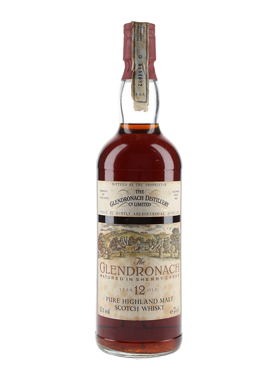 Glendronach 12 Year Old Sherry Cask Bottled 1980s - Cockburn Smithes & CIA LDA 75cl / 43%
