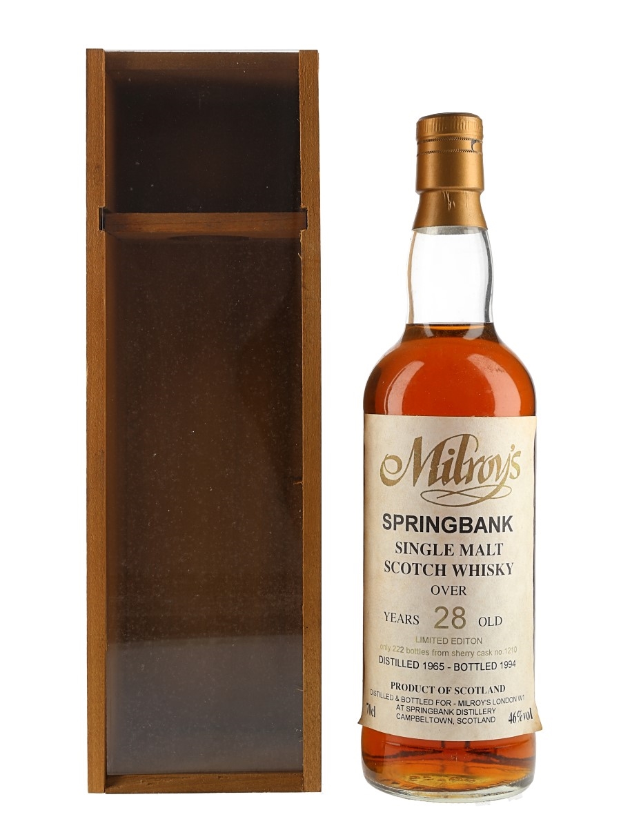 Springbank 1965 28 Year Old Cask No.1210 Bottled 1994 - Milroy's Of Soho 70cl / 46%
