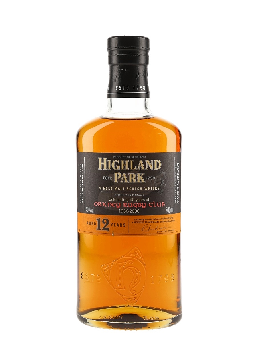Highland Park 12 Year Old Orkney Rugby Club 1966-2006 70cl / 40%