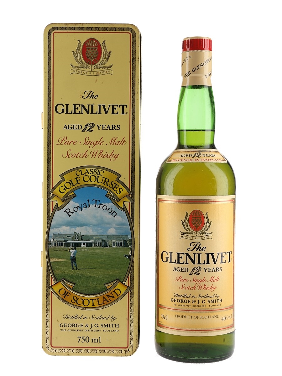 Glenlivet 12 Year Old Bottled 1980s - Classic Golf Courses Royal Troon 75cl / 40%