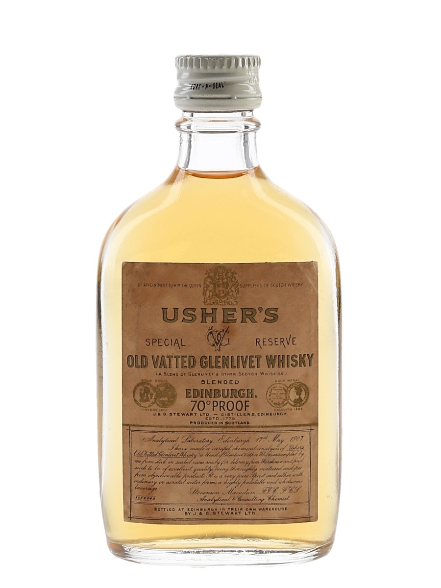 Usher's Old Vatted Glenlivet Bottled 1960s 5cl / 40%