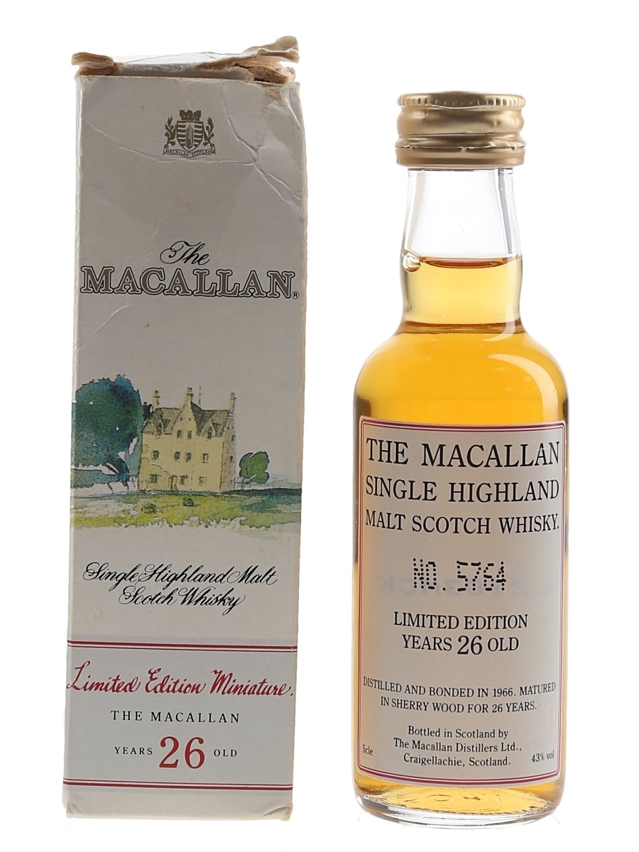 Macallan 1966 26 Year Old Limited Edition Bottle Number 5764 5cl / 43%