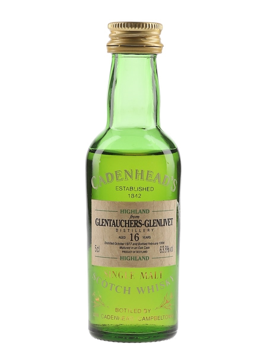 Glentauchers Glenlivet 1977 16 Year Old Bottled 1994 - Cadenhead's 5cl / 63.8%