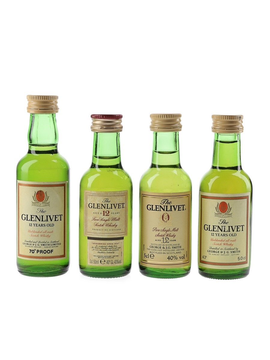 Glenlivet 12 Year Old Bottled 1970s-1990s 4 x 5cl