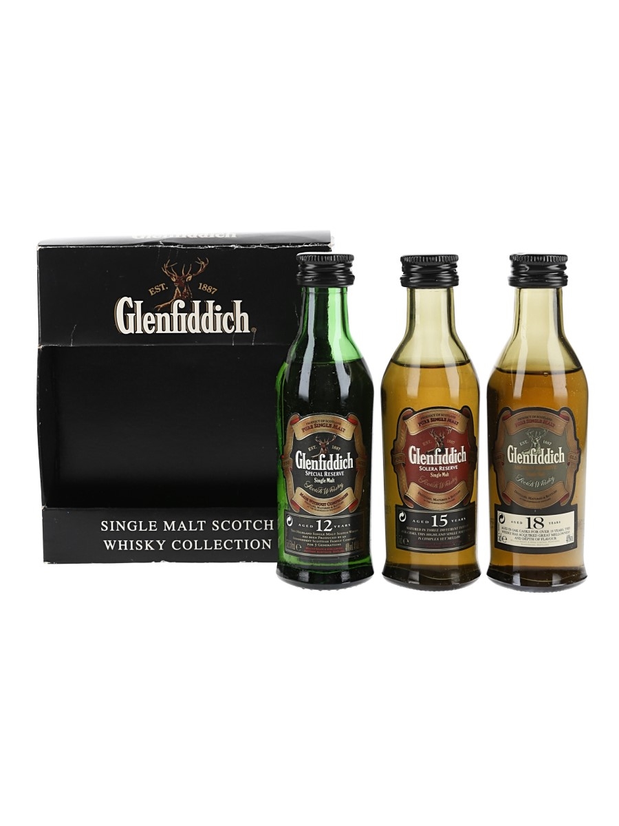 Glenfiddich Single Malt Collection 12, 15 & 18 Year Old Set 3 x 5cl / 40%